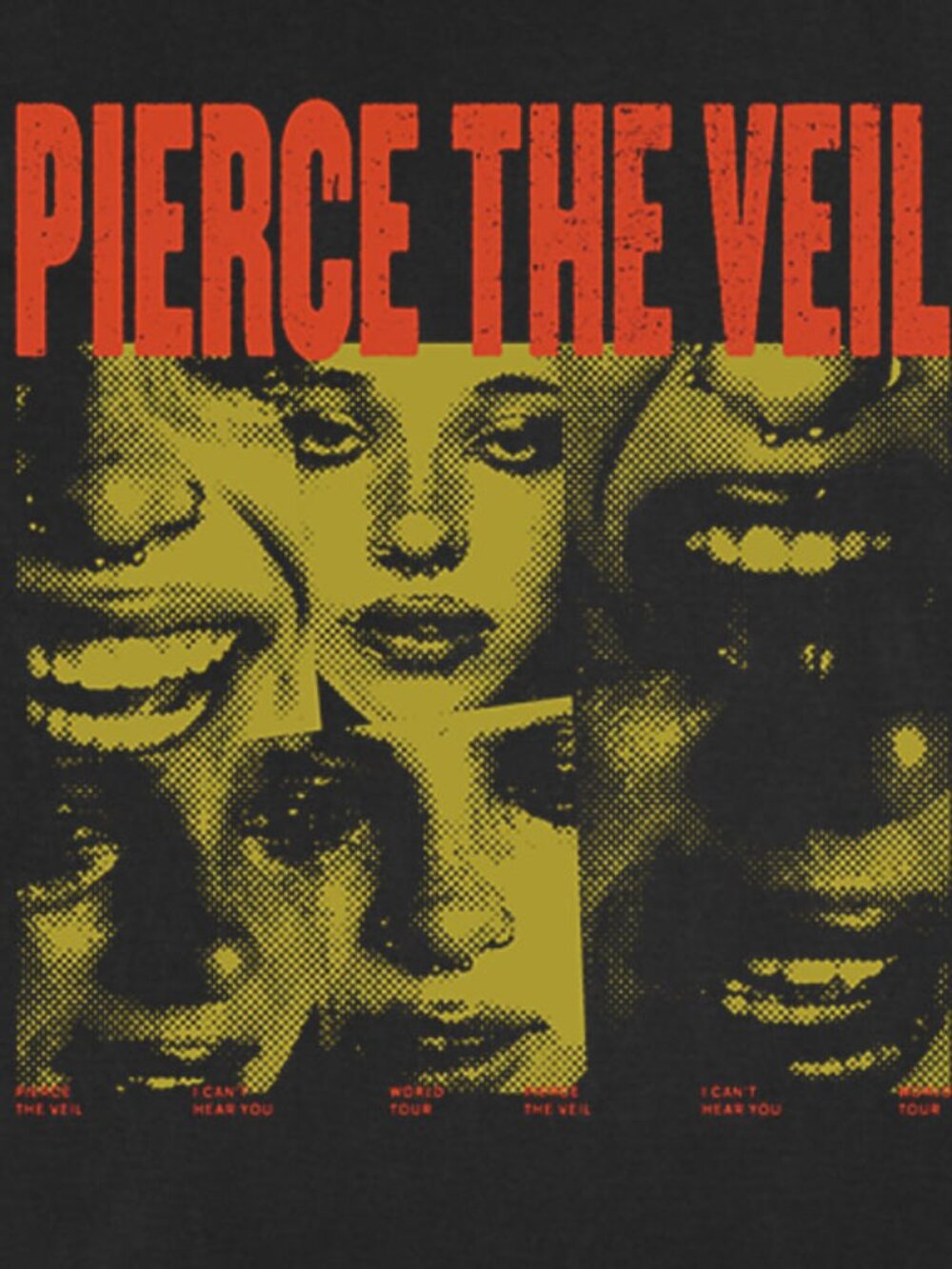Pierce the Veil Scream Blocks Black Tour Tshirt - Picture 2 of 3
